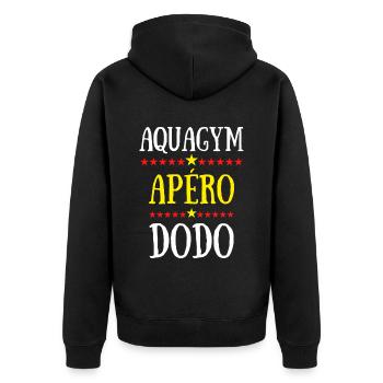 aquagym apéro dodo - Veste à capuche bio Premium Unisexe - noir - Dos - Nico (187cm)