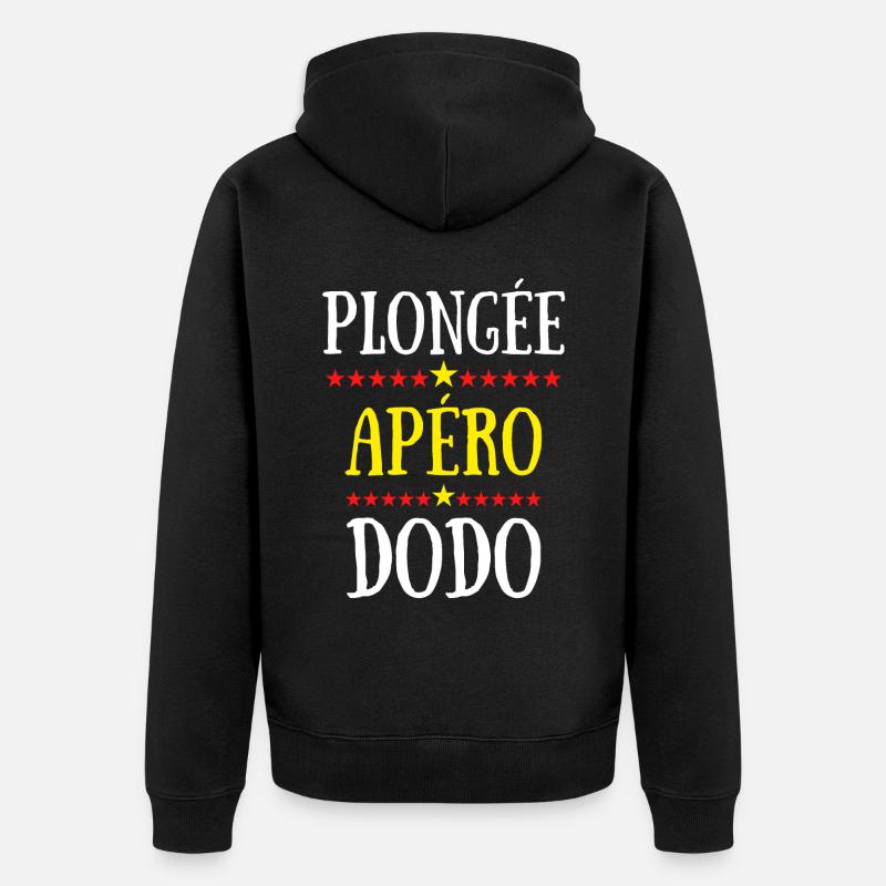 plongée apéro dodo - Veste à capuche bio Premium Unisexe - noir