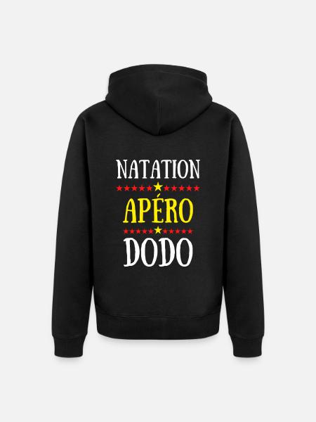 natation apéro dodo - Veste à capuche bio Premium Unisexe - noir
