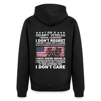 Soldat Bundeswehr Armee Veteran Berufssoldat - Unisex Premium Bio Zip Hoodie - Schwarz - Hinten - Nico (187cm)