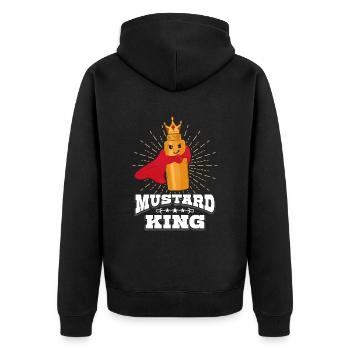 Mustard King Gift - Unisex Premium Organic Zip Hoodie - black - Back - Nico (187cm)