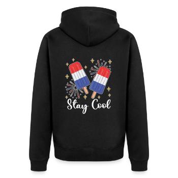 Américain 4 juillet Restez cool pour - Veste à capuche bio Premium Unisexe - noir - Dos - Nico (187cm)