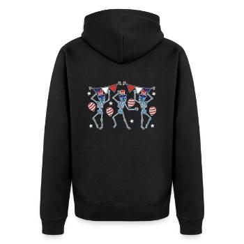 4 juillet American Flag Funny Dance Skeleton - Veste à capuche bio Premium Unisexe - noir - Dos - Nico (187cm)