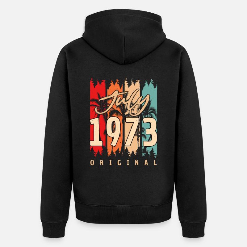 1973 Juillet Original - Veste à capuche bio Premium Unisexe - noir
