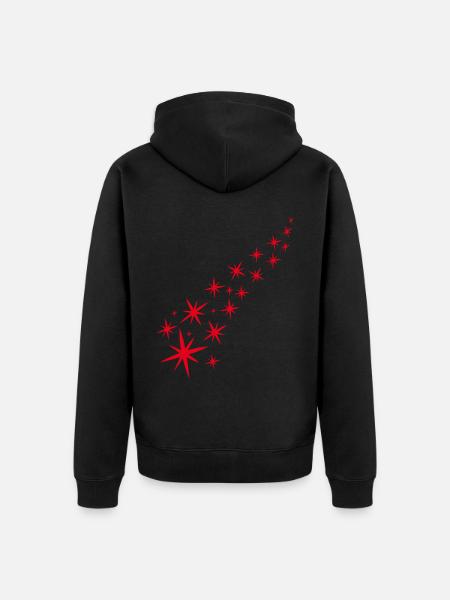 Roter Sternenhimmel - Unisex Premium Bio Zip Hoodie - Schwarz