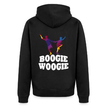 Boogie Woogie Tänzer Tanzen Swing - Unisex Premium Bio Zip Hoodie - Schwarz - Hinten - Nico (187cm)