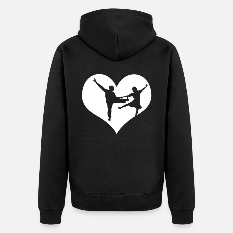 Boogie Woogie Cuore Boogie-Woogie Swing - Felpa con cappuccio ecologica premium unisex - nero