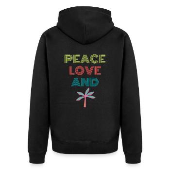 PEACE LOVE AND PALMIERS - Veste à capuche bio Premium Unisexe - noir - Dos - Nico (187cm)