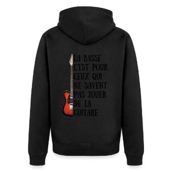 LA BASSE EST POUR CEUX QUI NE SAVENT PAS ... - Veste à capuche bio Premium Unisexe - noir - Dos - Nico (187cm)