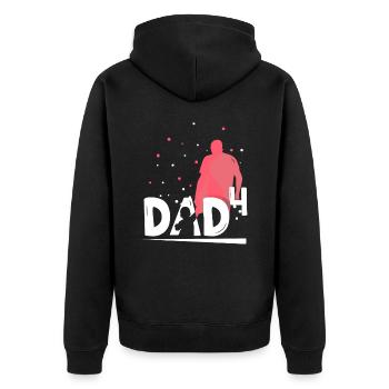 Father Of Four Children Papa Papi Father Day - Unisex Premium Organic Zip Hoodie - black - Back - Nico (187cm)