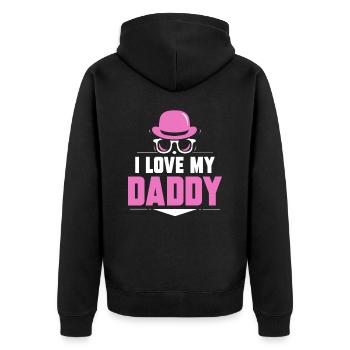 I Love My Daddy Dad Father Day Father - Unisex Premium Organic Zip Hoodie - black - Back - Nico (187cm)