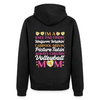 Volleyball Player Team Mom Mother - Unisex Premium Bio Zip Hoodie - Schwarz - Hinten - Nico (187cm)