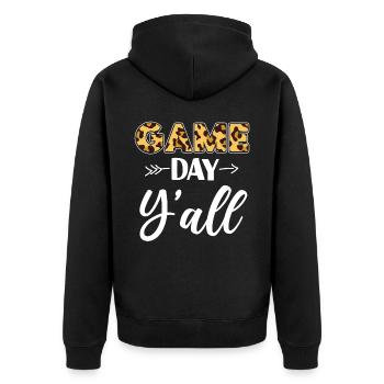 Volleyball Player Team Leopard - Unisex Premium Organic Zip Hoodie - black - Back - Nico (187cm)