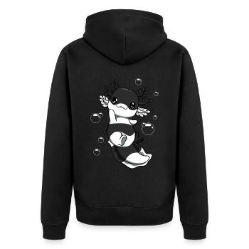 Drapeau hétérosexuel Axolotl Bunch Kawaii - Veste à capuche bio Premium Unisexe - noir - Dos - Nico (187cm)