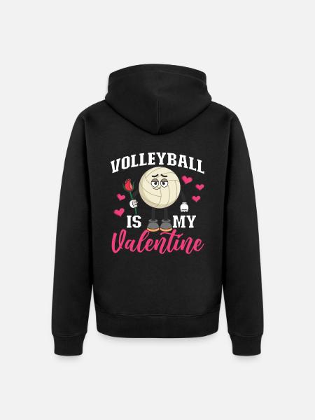 Volleyball Player Team Valentines - Unisex Premium Organic Zip Hoodie - black