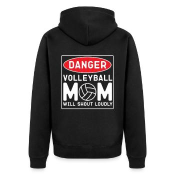 Volleyball Player Team Mom Mother - Unisex Premium Bio Zip Hoodie - Schwarz - Hinten - Nico (187cm)