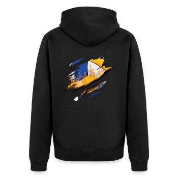 Volleyball Player Team Scratch - Unisex Premium Bio Zip Hoodie - Schwarz - Hinten - Nico (187cm)