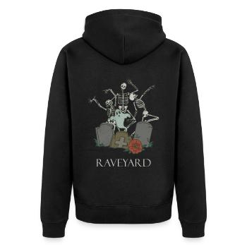 Funny Skeleton Raving Rave Heavy Metal Goth - Unisex Premium Organic Zip Hoodie - black - Back - Nico (187cm)