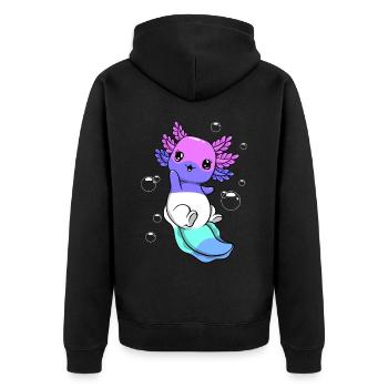 Drapeau spectrosexuel Axolotl Pile Kawaii - Veste à capuche bio Premium Unisexe - noir - Dos - Nico (187cm)