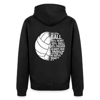 Volleyball Player Team Volleyball - Unisex Premium Organic Zip Hoodie - black - Back - Nico (187cm)