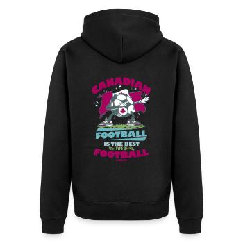 Canada Flag Kanada Flagge Ottawa Vancouver Fahne - Unisex Premium Bio Zip Hoodie - Schwarz - Hinten - Nico (187cm)