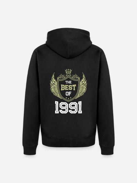 1991 best of - Unisex Premium Bio Zip Hoodie - Schwarz