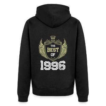 1996 best of - Unisex Premium Organic Zip Hoodie - black - Back - Nico (187cm)