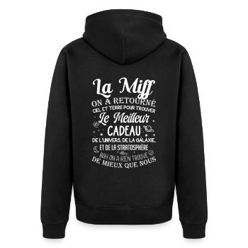 Meilleur cadeau la miff la famille jeunes potes - Veste à capuche bio Premium Unisexe - noir - Dos - Nico (187cm)