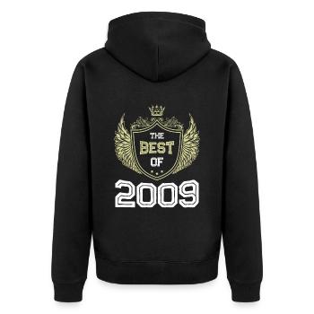 2009 best of - Unisex Premium Bio Zip Hoodie - Schwarz - Hinten - Nico (187cm)