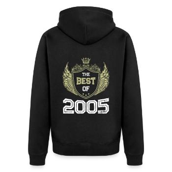 2005 best of - Veste à capuche bio Premium Unisexe - noir - Dos - Nico (187cm)