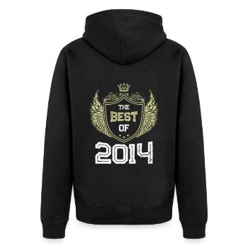 2014 best of - Unisex Premium Bio Zip Hoodie - Schwarz - Hinten - Nico (187cm)