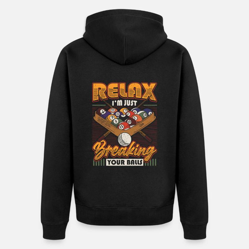 Joueurs de billard - Veste à capuche bio Premium Unisexe - noir