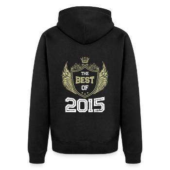 2015 best of - Unisex Premium Organic Zip Hoodie - black - Back - Nico (187cm)