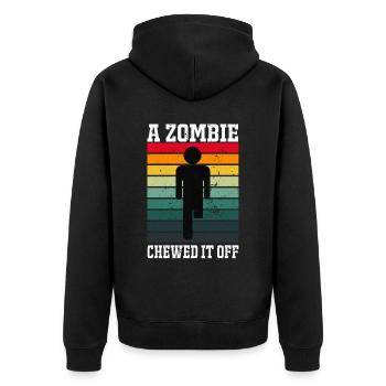 Bein Amputiert Arm Kämpfer Geschenk - Unisex Premium Bio Zip Hoodie - Schwarz - Hinten - Nico (187cm)