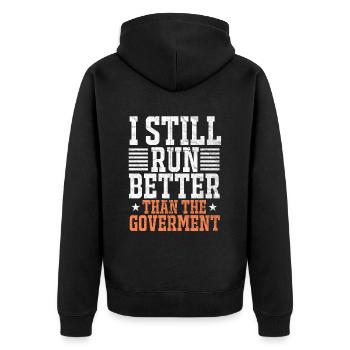Bein Amputiert Arm Kämpfer Geschenk - Unisex Premium Bio Zip Hoodie - Schwarz - Hinten - Nico (187cm)