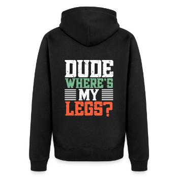 Bein Amputiert Arm Kämpfer Geschenk - Unisex Premium Bio Zip Hoodie - Schwarz - Hinten - Nico (187cm)