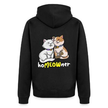 | propriétaire Chemise de chat mignonne | Tshirt Amoureux des Chats | - Veste à capuche bio Premium Unisexe - noir - Dos - Nico (187cm)