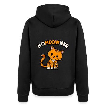 | propriétaire Chemise de chat mignonne | Tshirt Amoureux des Chats | - Veste à capuche bio Premium Unisexe - noir - Dos - Nico (187cm)