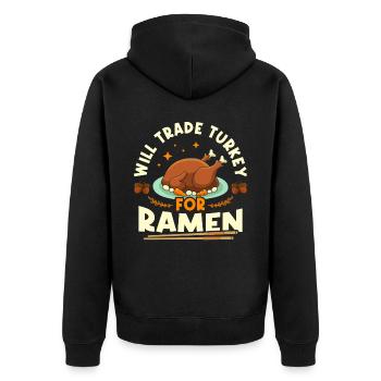 La Turquie échangerait-elle contre des ramen | - Veste à capuche bio Premium Unisexe - noir - Dos - Nico (187cm)