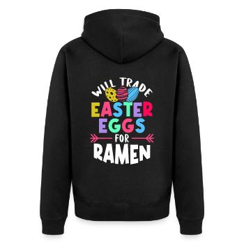 Échangez les œufs de Pâques contre des ramen | | amateur de ramen - Veste à capuche bio Premium Unisexe - noir - Dos - Nico (187cm)