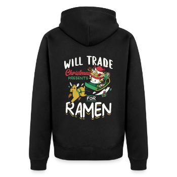 Échangez des cadeaux de Noël contre des ramen | Ramen - Veste à capuche bio Premium Unisexe - noir - Dos - Nico (187cm)
