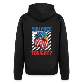 Eagle America Adult Humor Men July 4 - Unisex Premium Organic Zip Hoodie - black - Back - Nico (187cm)
