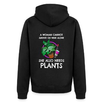 Cadeau de plantes de vigne - Veste à capuche bio Premium Unisexe - noir - Dos - Nico (187cm)