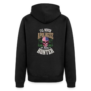 Chasse au drapeau américain Ne jamais s’excuser Beeing Hunte - Veste à capuche bio Premium Unisexe - noir - Dos - Nico (187cm)