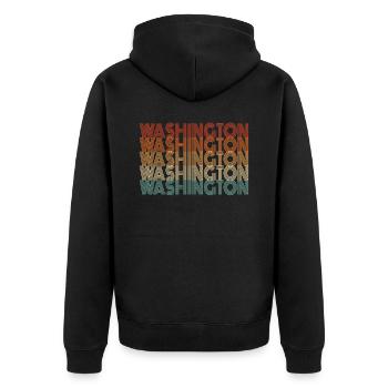 Horizon de Washington - Veste à capuche bio Premium Unisexe - noir - Dos - Nico (187cm)