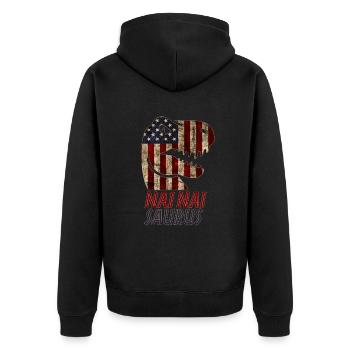 Dinosaure patriotique Nai nai - Veste à capuche bio Premium Unisexe - noir - Dos - Nico (187cm)