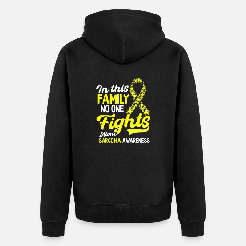 Sarkomkrebs nicht alleine bekämpfen - Unisex Premium Bio Zip Hoodie - Schwarz