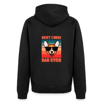 Père Corgi - Veste à capuche bio Premium Unisexe - noir - Dos - Nico (187cm)
