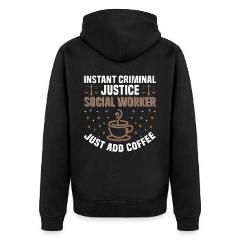 Travailleur social de justice pénale instantanée - Veste à capuche bio Premium Unisexe - noir - Dos - Nico (187cm)
