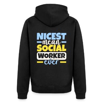 Le plus beau travailleur social de tous les temps Job Soz - Veste à capuche bio Premium Unisexe - noir - Dos - Nico (187cm)